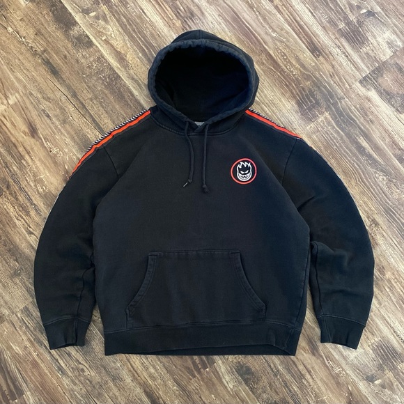 Y2K 2000s Spitfire The End Spiral Faded Skate Hoodie - Picture 1 of 14